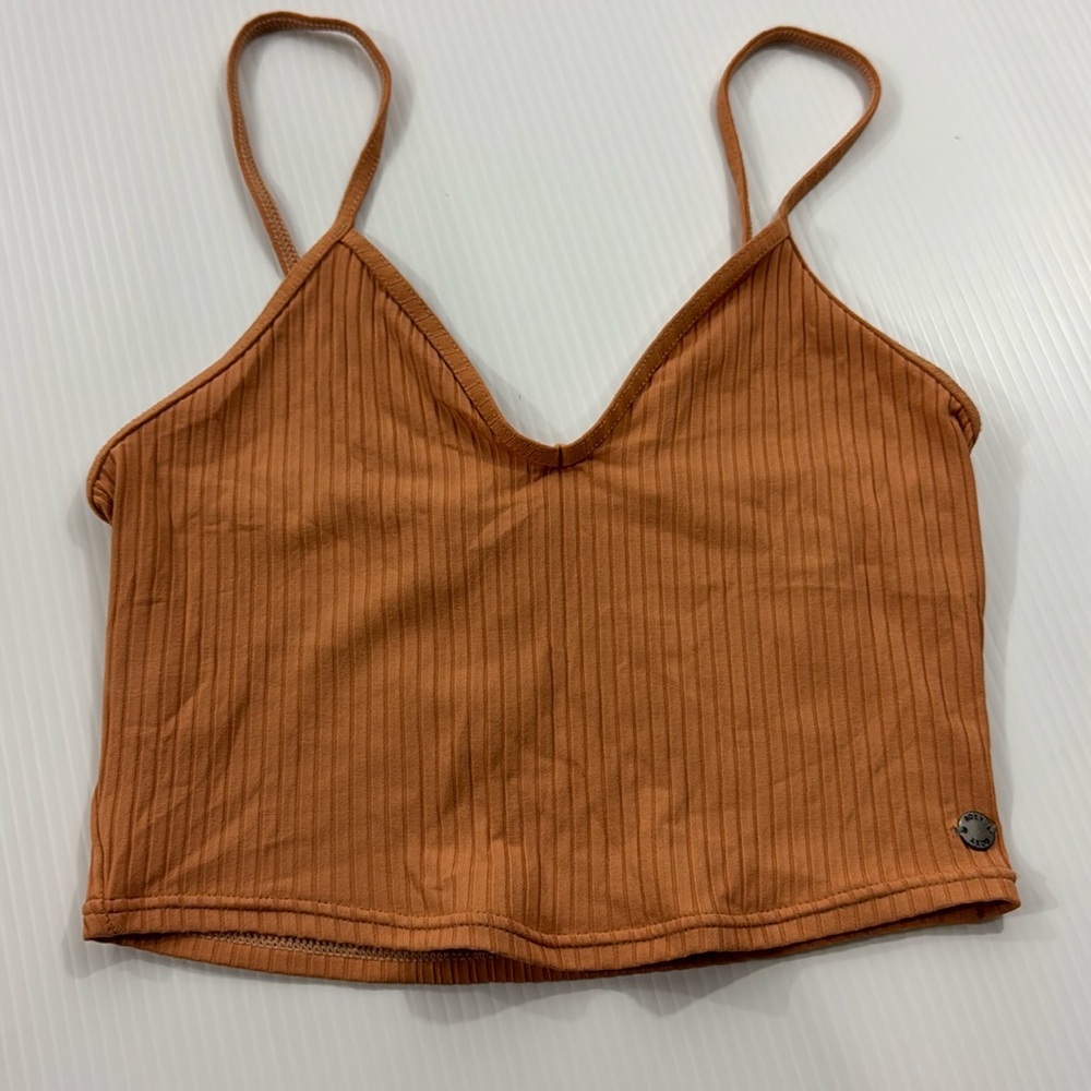 J2. Women’s Roxy Tan/Orange Ribbed Tank Top (XS)